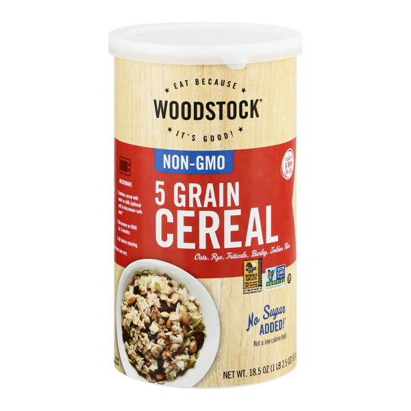 Woodstock Non-GMO 5 Grain Cereal - Case of 12 - 18.5 Ounce