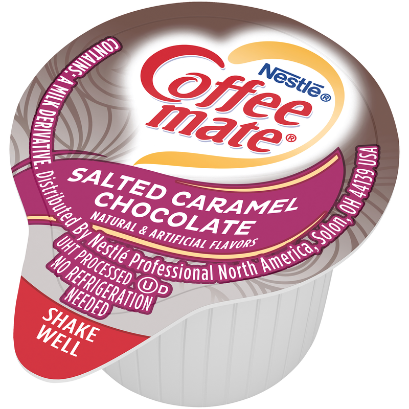 Nestle Coffee Mate Coffee Creamer Salted Caramel Chocolate Flavor Liquid Creamer Singles 18.7 Fluid Ounce - 4 Per Case.