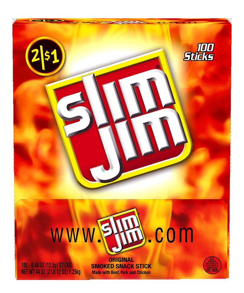 Slim Jim Original Stick 0.44 Ounce Size - 400 Per Case.