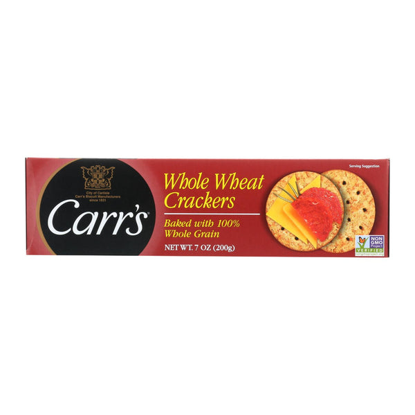 Carr's Crackers - Whole Wheat - Case of 12 - 7.1 Ounce
