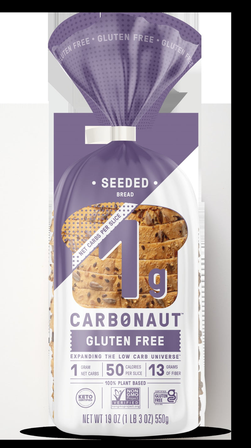 Carbonaut Seeded Gluten Free Bread Low Carb 19 Ounce Size - 8 Per Case.