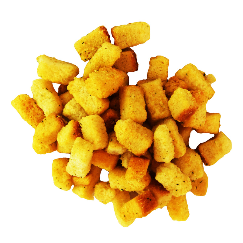 Fresh Gourmet Country Cut Cheese Garlic Croutons 0.5 Ounce Size - 125 Per Case.