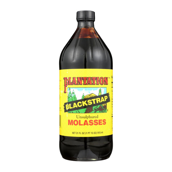 Plantation Blackstrap Molasses Syrup - Unsulphured - Case of 12 - 31 Fl Ounce.