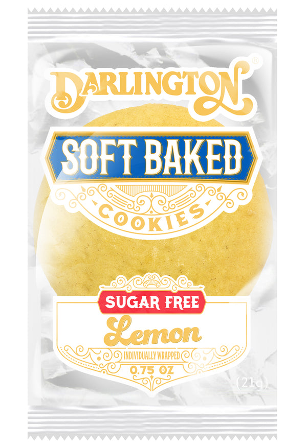 Darlington Sugar Free Soft Baked Lemon Cookies Individually Wrapped 1 Count Packs - 106 Per Case.