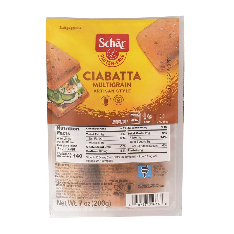 Schar Gluten Free Multigrain Ciabatta, 0.44 Pounds - 5 Per Case.