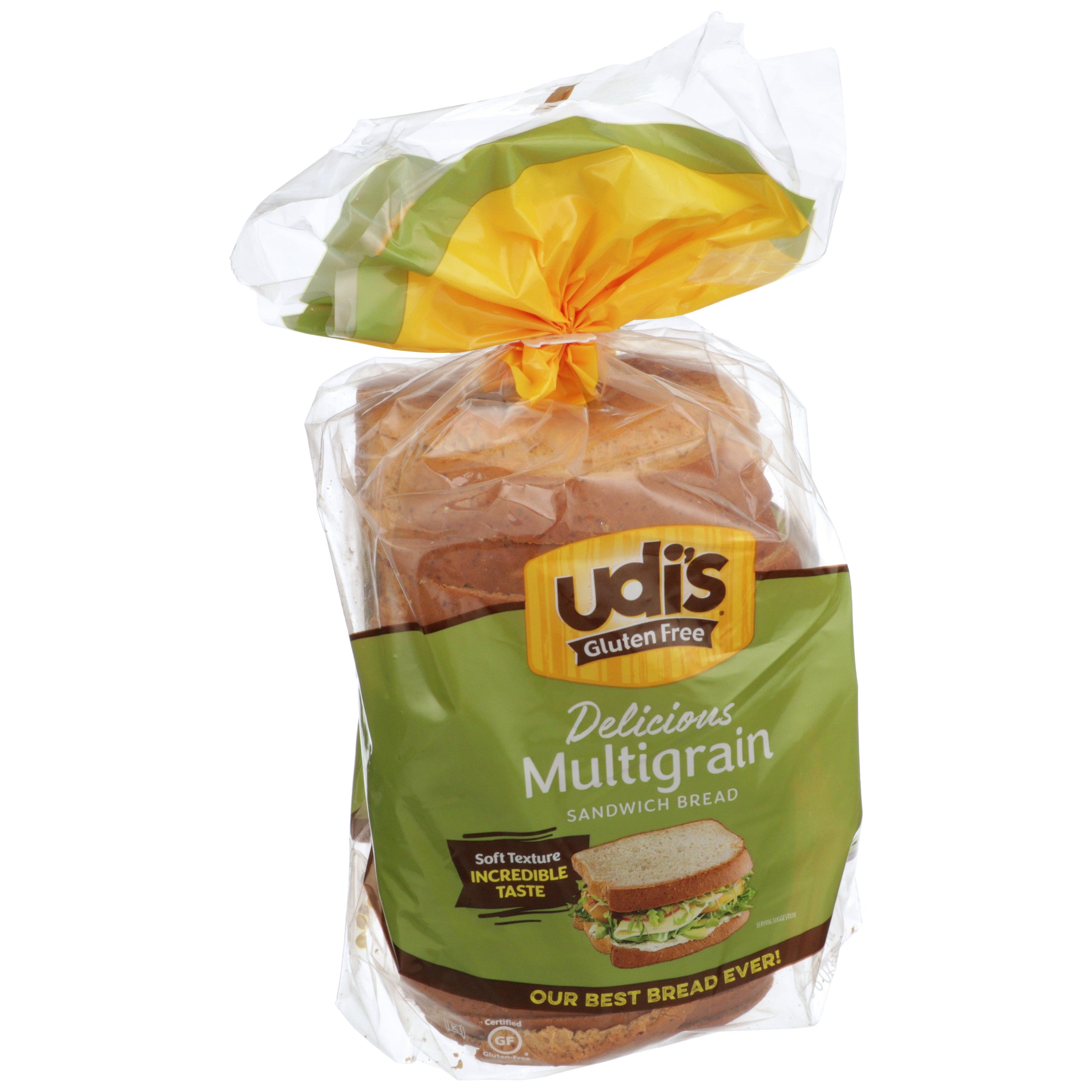 Udi's Delicious Gluten Free Soft Multigrain Bread 24 Ounce Size - 6 Per Case.