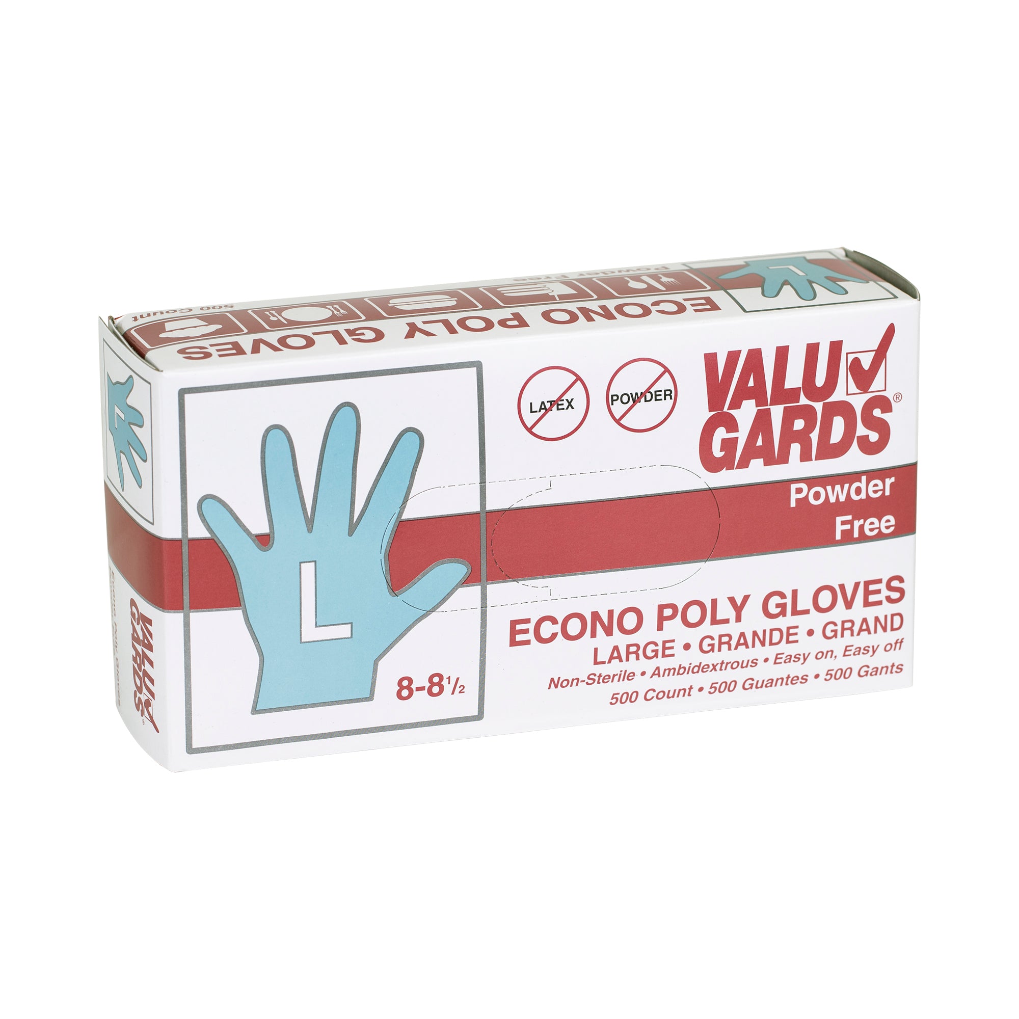 Glove Poly Large 500 Each - 10 Per Case.