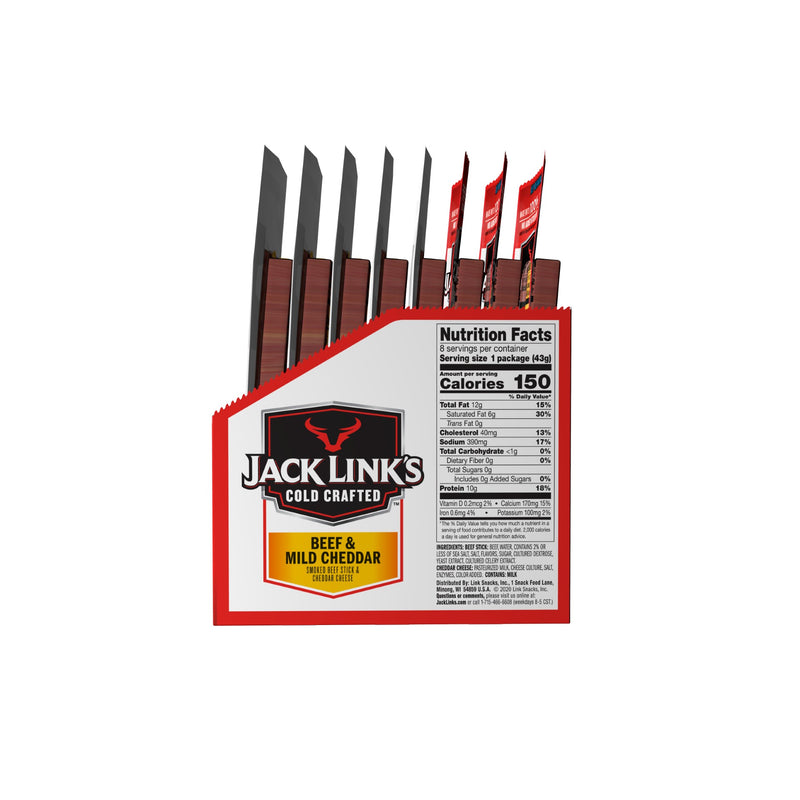 Jack Link's Original Beef & Cheddar Cheesesticks1.5 Ounce Size - 16 Per Case.