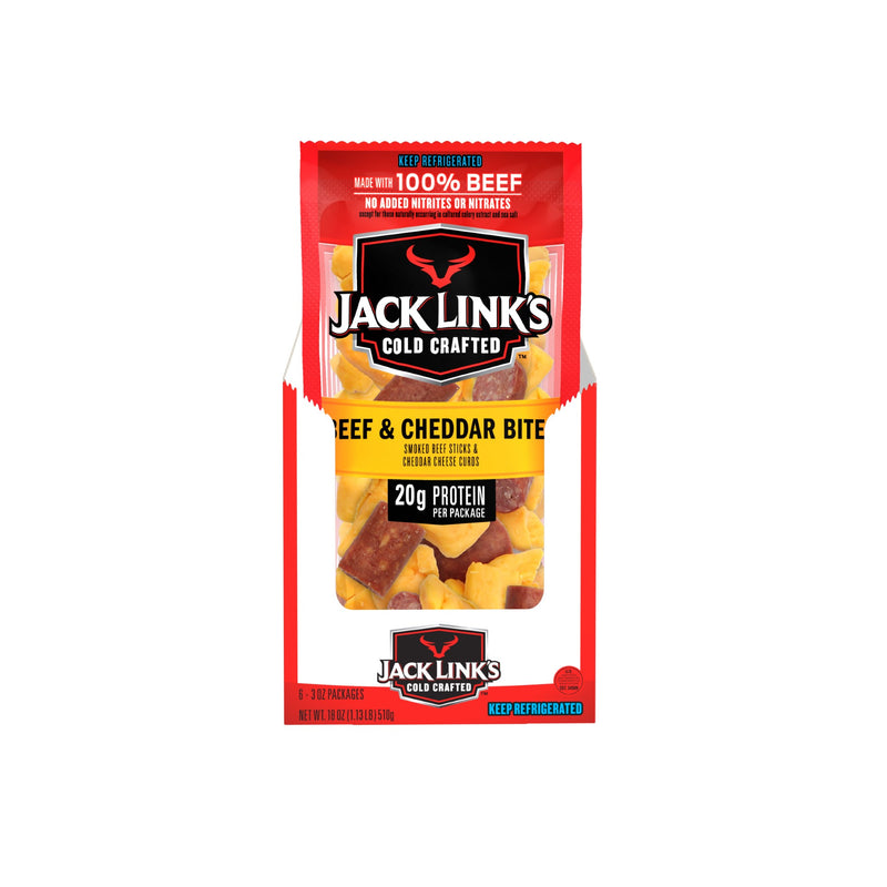 Jack Link's Original Beef & Cheddar Cheese Bites 3 Ounce Size - 36 Per Case.