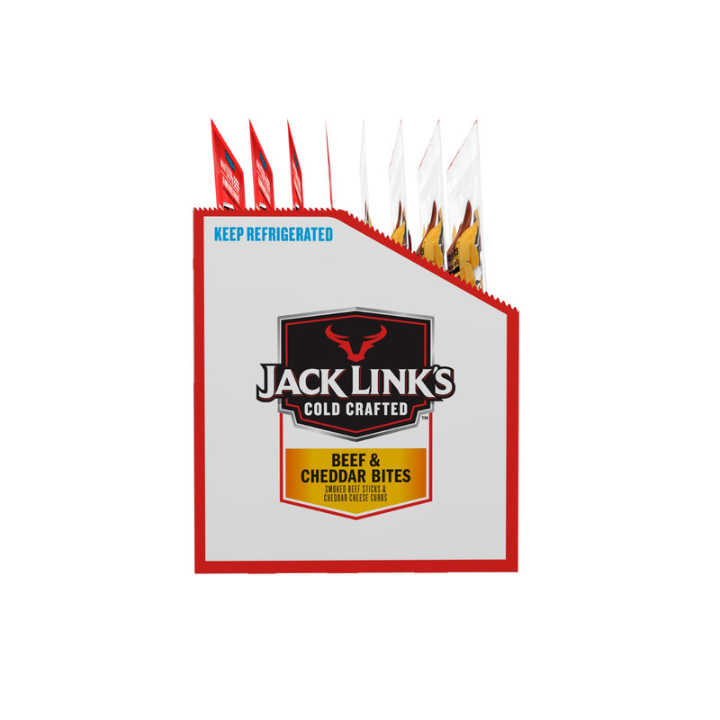 Jack Link's Original Beef & Cheddar Cheese Bites 3 Ounce Size - 36 Per Case.