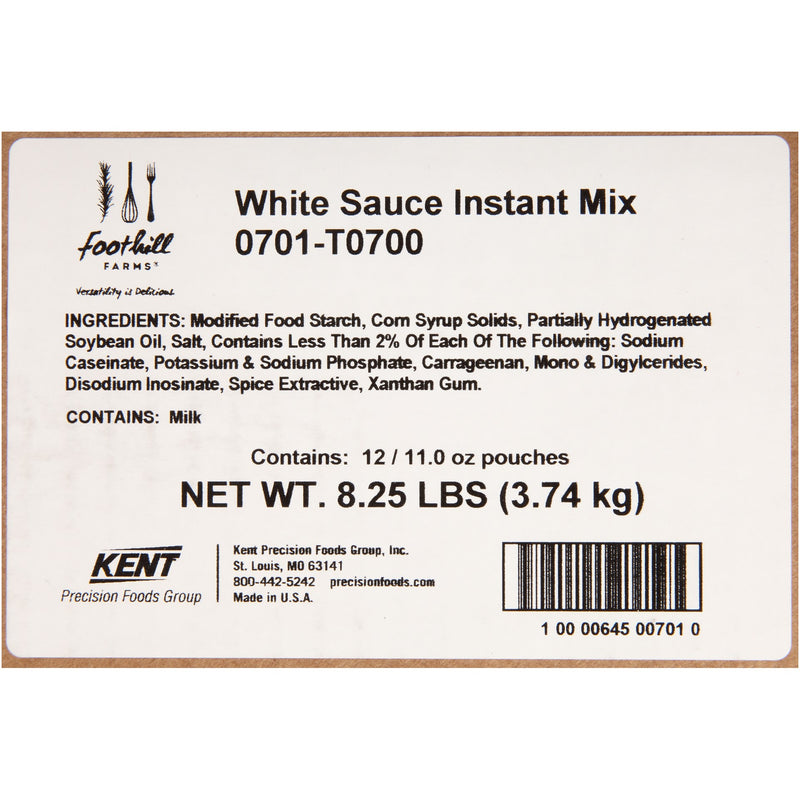 Foothill Farms White Sauce Instant Mix 11 Ounce Size - 12 Per Case.