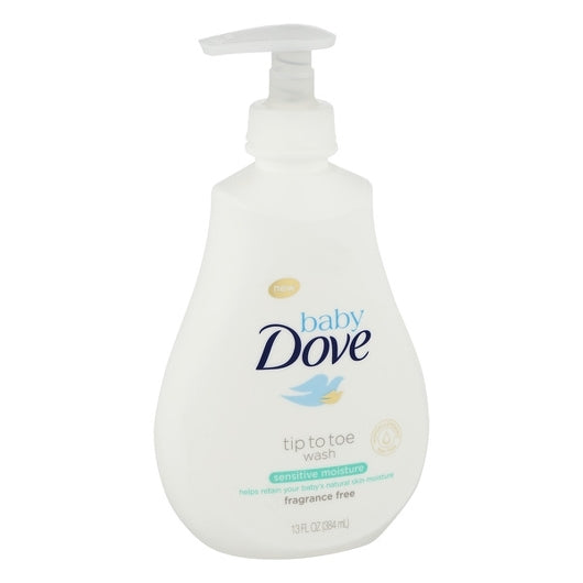 Baby Dove Tip To Toe Sensitive Moisture Body Wash Fragrance Free 13 Ounce Size - 4 Per Case.