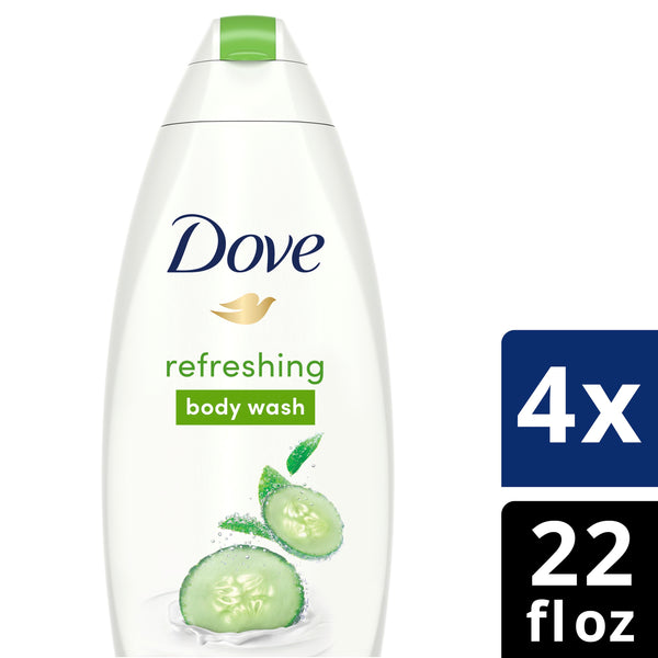 Dove Body Wash Cucumber Green Tea 22 Ounce Size - 4 Per Case.