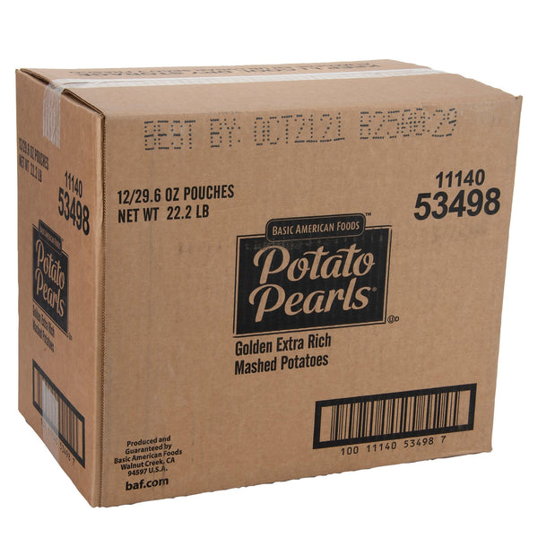 Potato Pearls® Golden Extra Rich Mashed Potatoes Seasoned 29.6 Ounce Size - 12 Per Case.