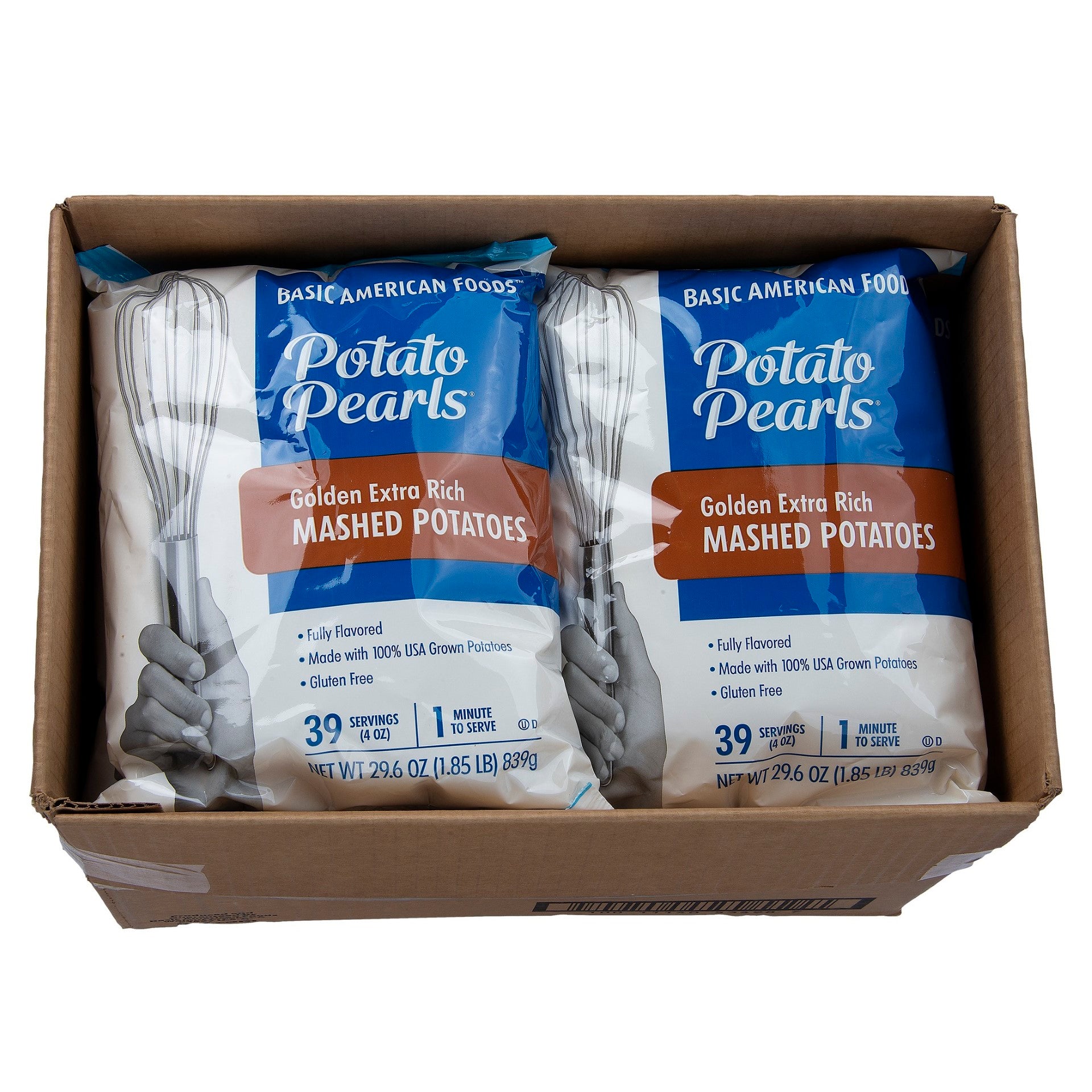 Potato Pearls® Golden Extra Rich Mashed Potatoes Seasoned 29.6 Ounce Size - 12 Per Case.
