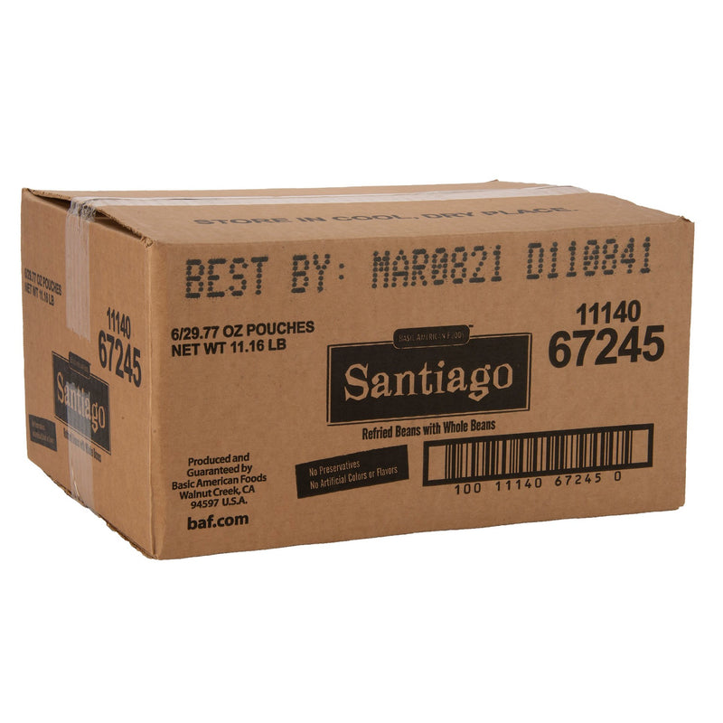 Santiago® Refried Pinto Beans Servings Per Convenient Pouc 29.77 Ounce Size - 6 Per Case.