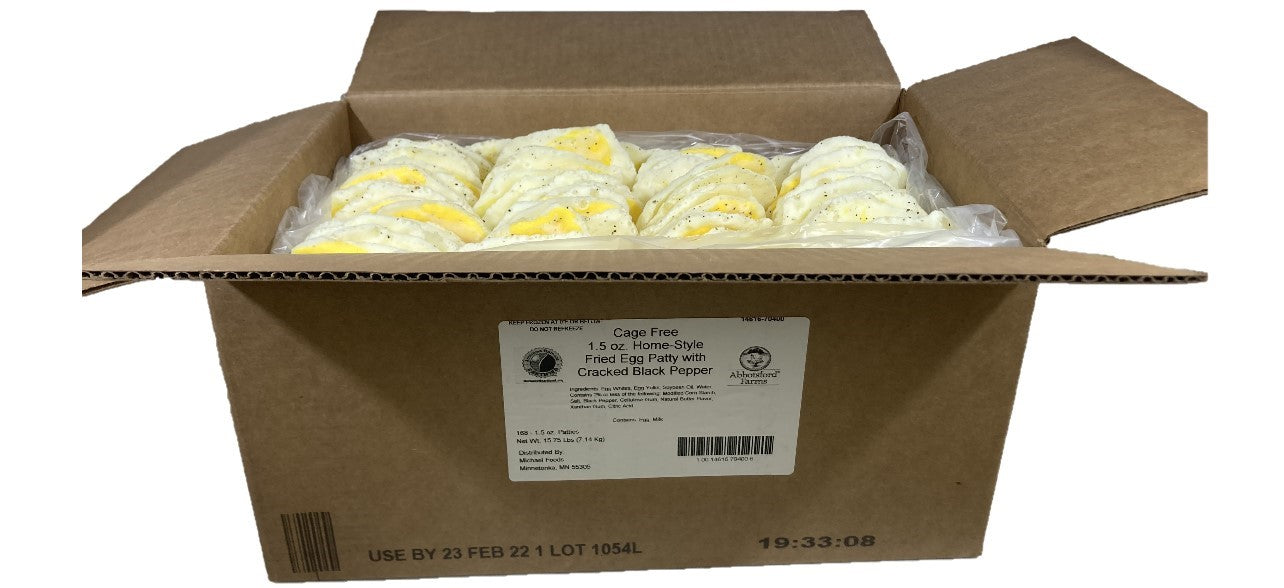 Abbotsford Farms® American Humane Certifiedcage Free Home Style Fried Egg With Cracked 15.75 Pound Each - 1 Per Case.