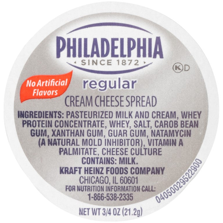 PHILADELPHIA Original Cream Cheese Spread 0.75 Ounce Cup 100 Per Case