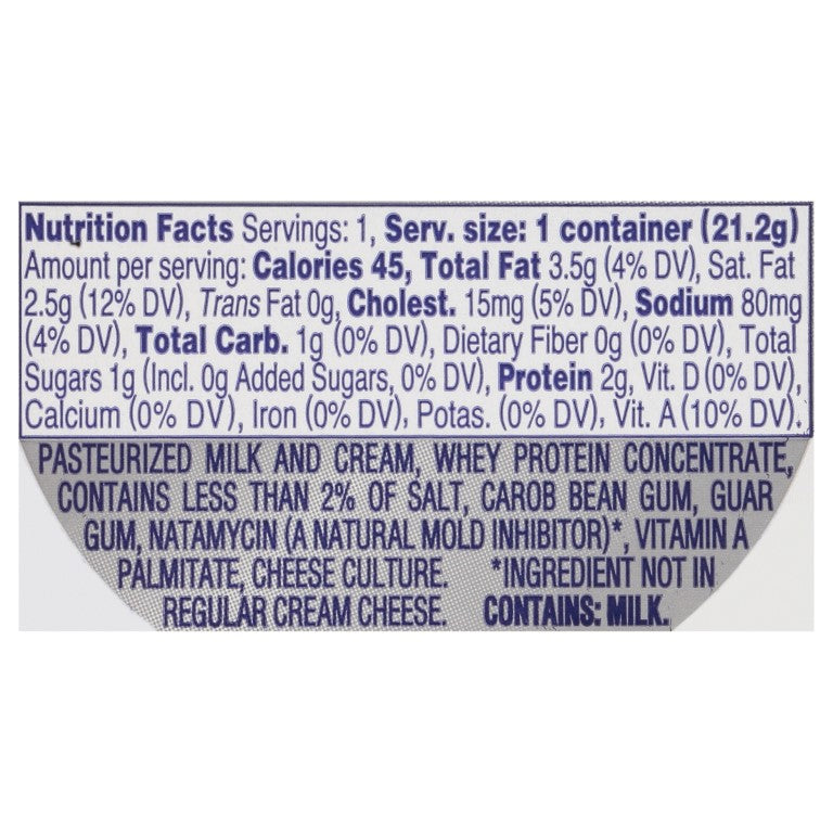 PHILADELPHIA Reduced Fat Cream Cheese Spread 0.75 Ounce Cup 100 Per Case