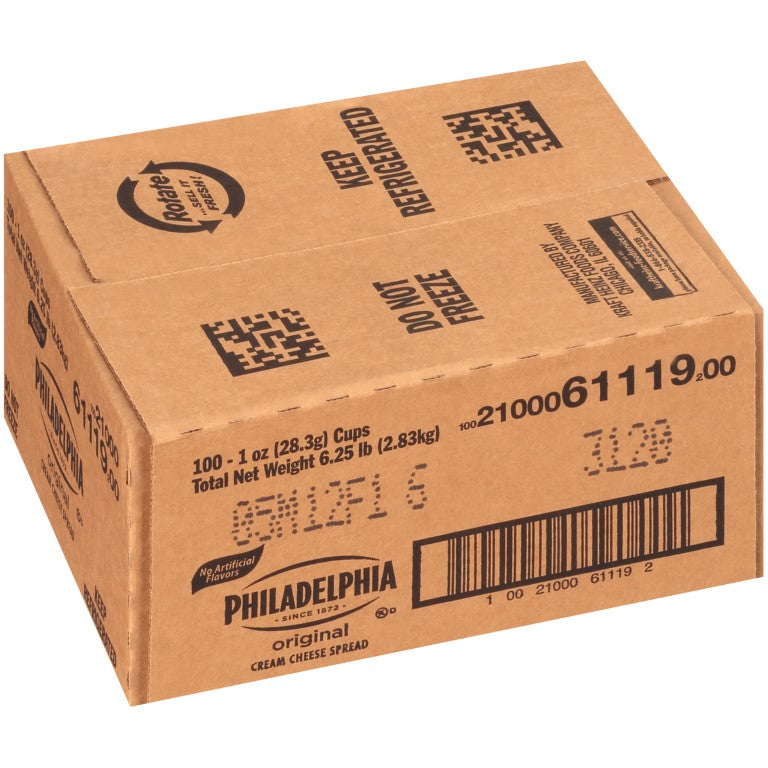 PHILADELPHIA Original Cream Cheese Spread 1 Ounce Cup 100 Per Case