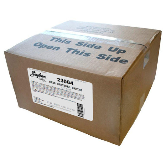 Singleton Seafood Shrimp Beer Battered Round Tail Off 31/35 Per Pound, 3 Pounds- 4 Per Case