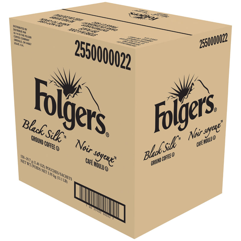 Folgers Black Silk Fraction 1.4 Ounce Size - 150 Per Case.