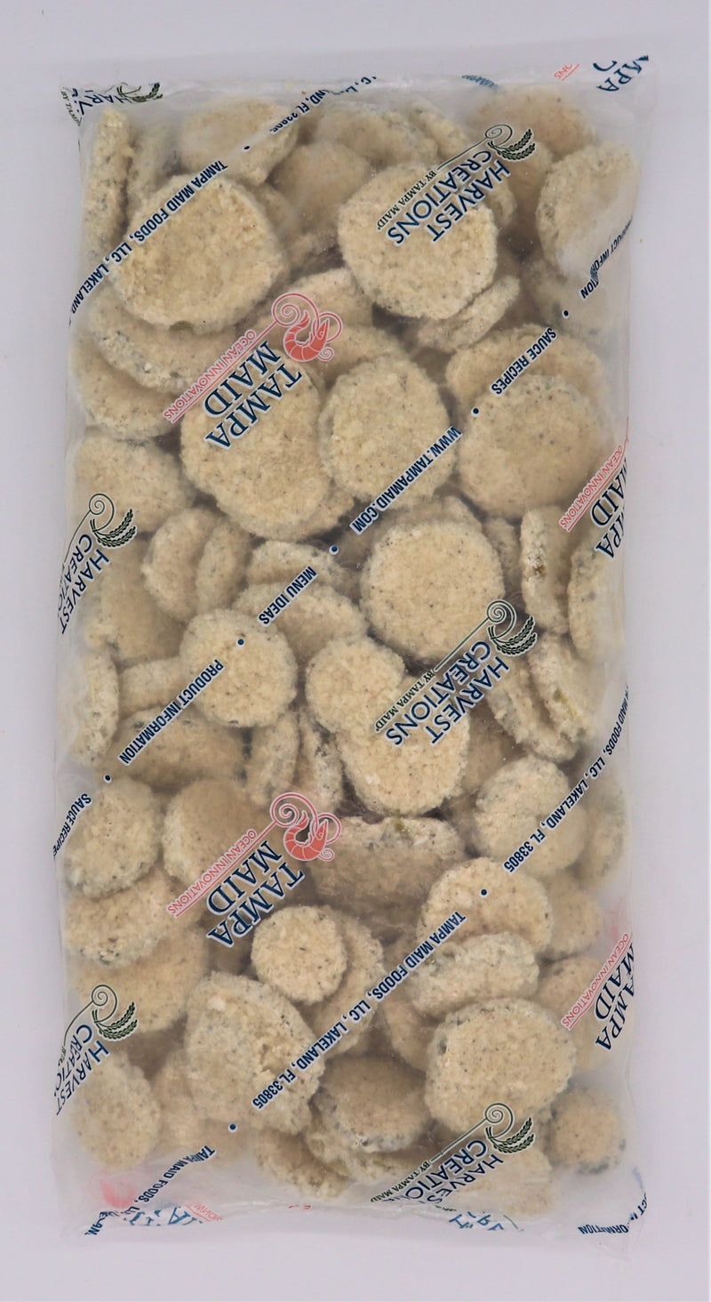 Harvest Creations Zesty Panko Breaded Pickle Chips 2.5 Pound Each - 4 Per Case.