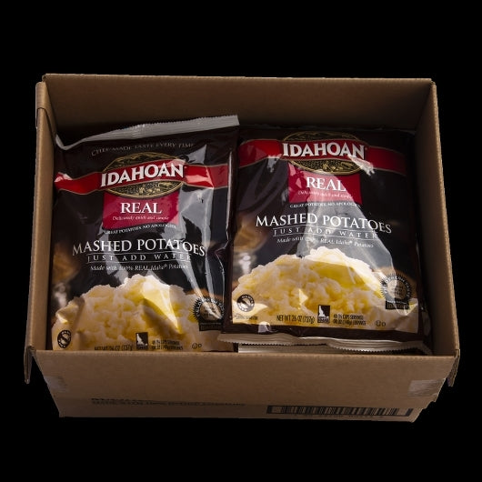 Idahoan Foods Real Custom Mashed Potatoes Pouches 26 Ounce Size - 12 Per Case.