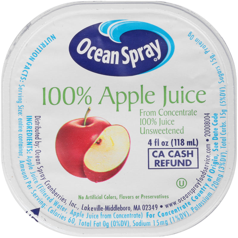 Apple Juice 4 Fluid Ounce - 48 Per Case.