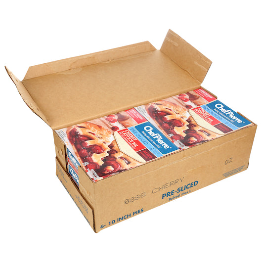 Chef Pierre Cherry Lattice Pre-Sliced 8 Slices 10" Pie 2.125 Pound Each - 6 Per Case.