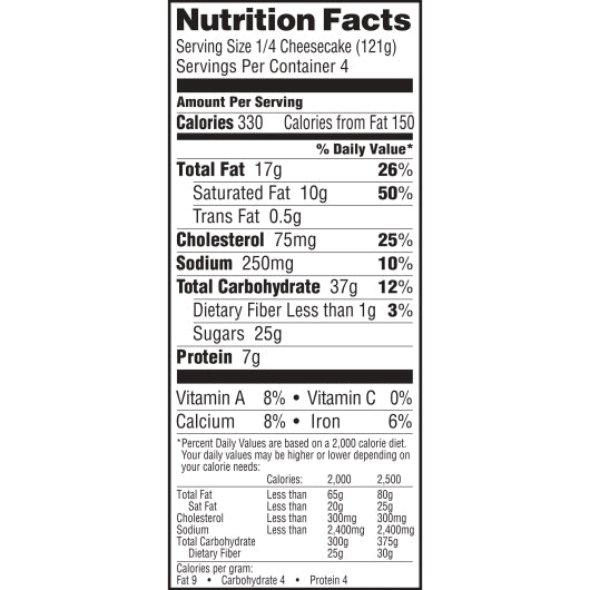 Sara Lee Dessert Cheesecake Cream Original 17 Ounce Size - 12 Per Case.