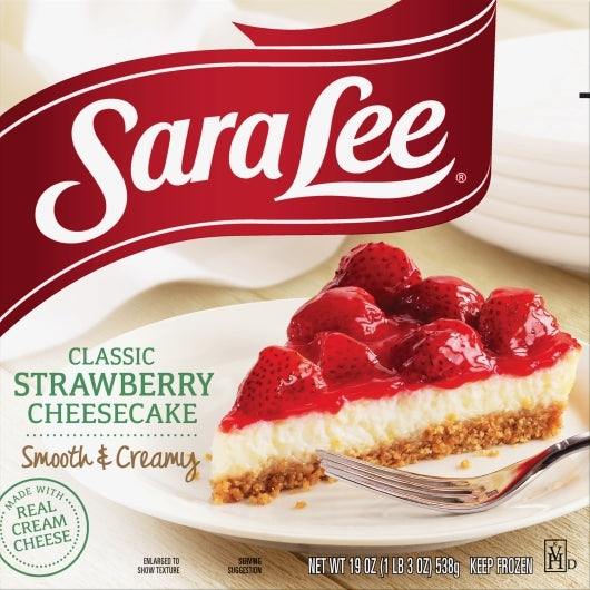 Sara Lee Cheesecake Original Strawberry Cream 19 Ounce Size - 12 Per Case.