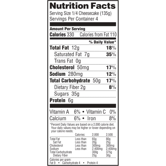 Sara Lee Cheesecake Original Strawberry Cream 19 Ounce Size - 12 Per Case.