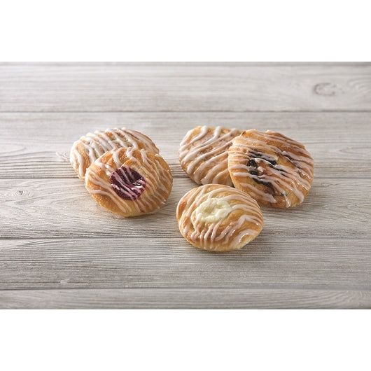 Chef Pierre Thaw N Serve Variety Pack Danishes 1 Count Packs - 5 Per Case.