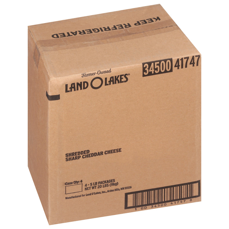 Land-O-Lakes® Standard Shredded Sharp Cheddar Cheeseyellow 5 Pound Each - 4 Per Case.