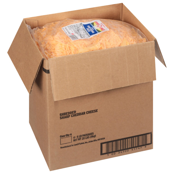 Land-O-Lakes® Standard Shredded Sharp Cheddar Cheeseyellow 5 Pound Each - 4 Per Case.