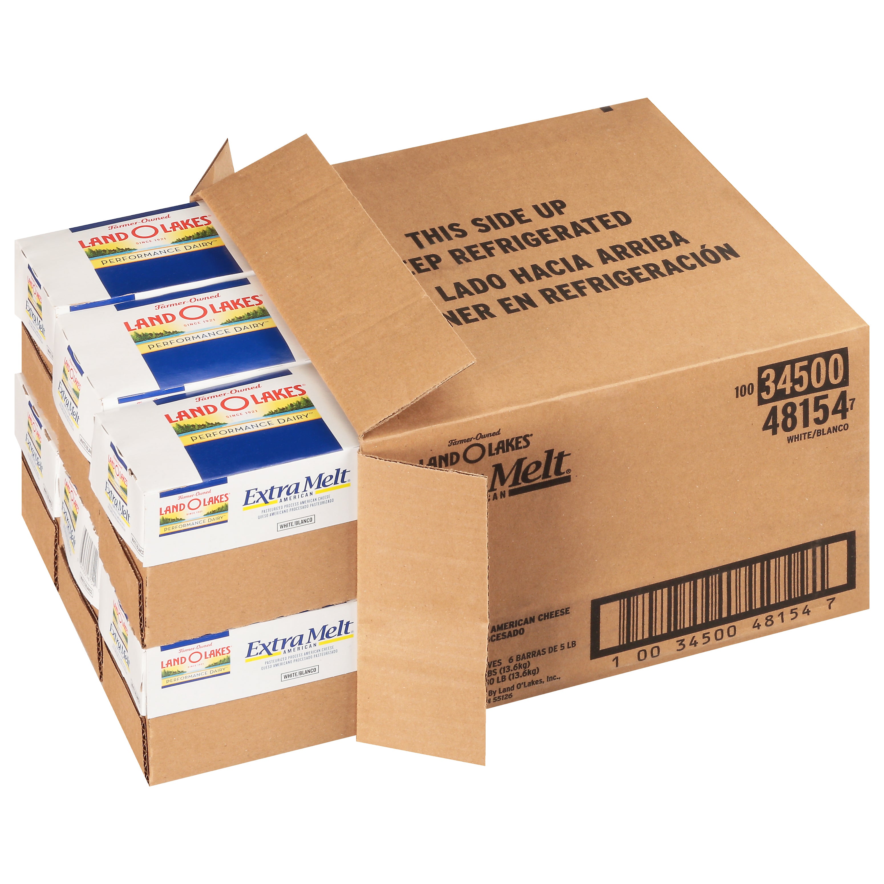Land-O-Lakes® Extra Melt® American Cheeseloaf White 5 Pound Each - 6 Per Case.