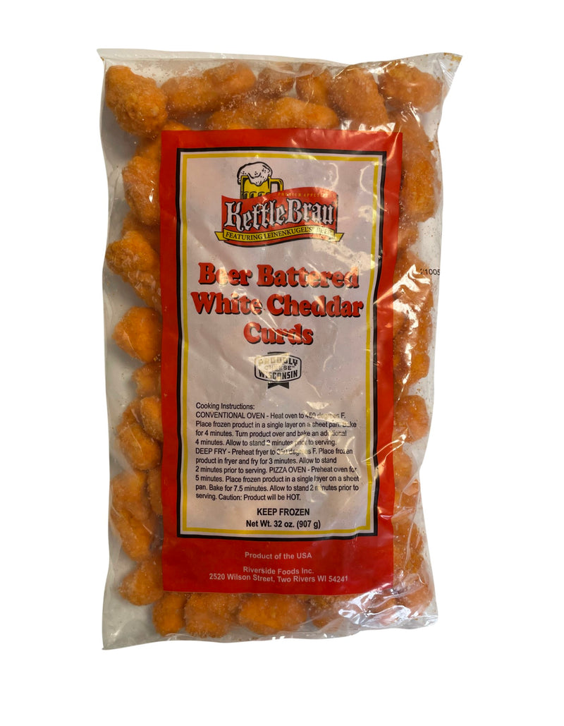 Beer Battered White Cheese Curds 2 Pound Each - 6 Per Case.