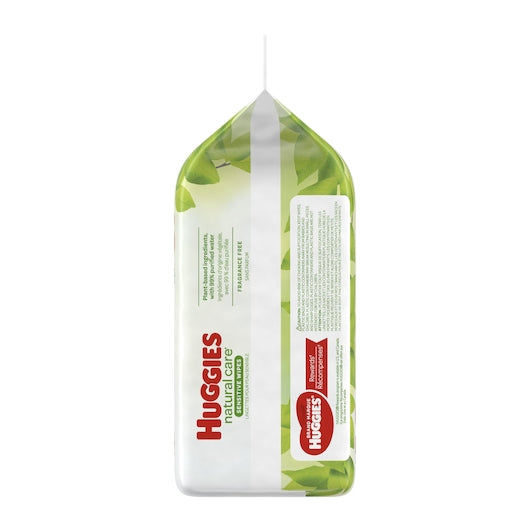 Huggies Baby Wipes Natural Care Fragrance Free, 184 Count Packs - 3 Per Case.