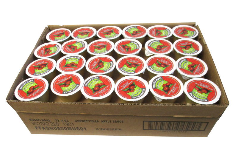 Musselman's Unsweetened Apple Sauce Cups 4 Ounce Size - 72 Per Case.