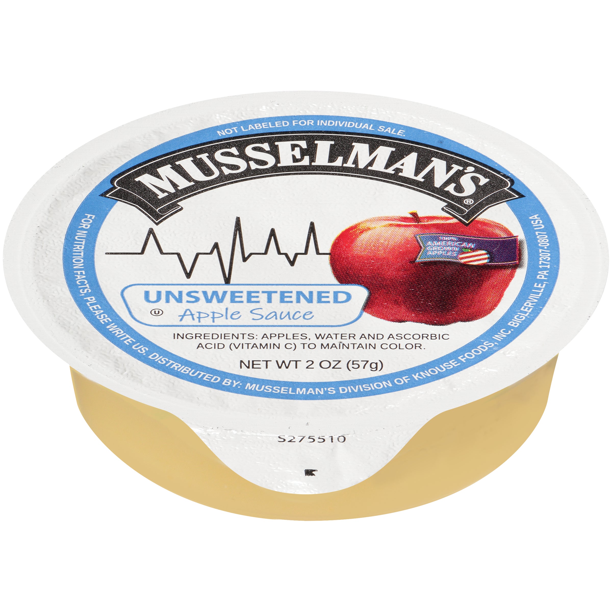 Musselman's Unsweetened Apple Sauce Cups Excellent For Med Pass 2 Ounce Size - 144 Per Case.