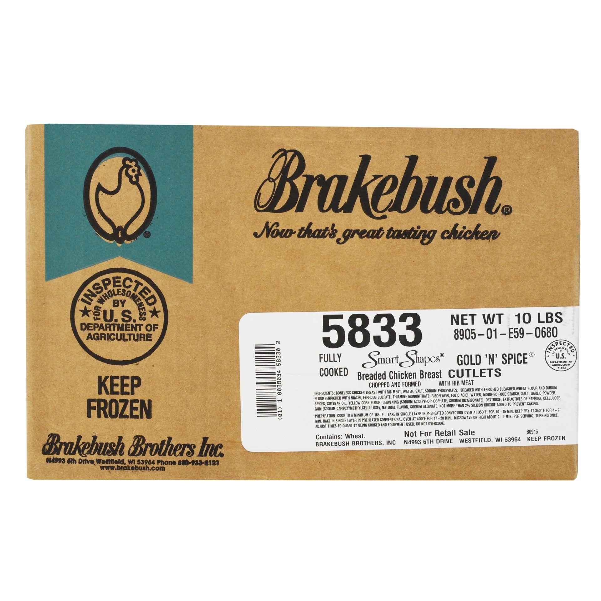 Chicken Fully Cooked Smartshapes™ G'n's Breaded Brst Cutlet Avg 5 Pound Each - 2 Per Case.