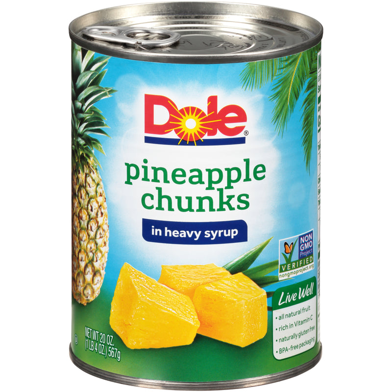Pineapple Chunks In Syrup 20 Ounce Size - 12 Per Case.