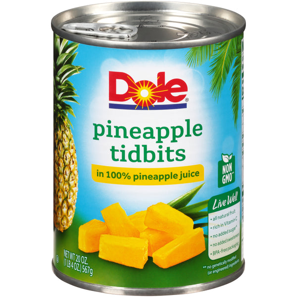 Pineapple Tidbits In Juice 20 Ounce Size - 12 Per Case.
