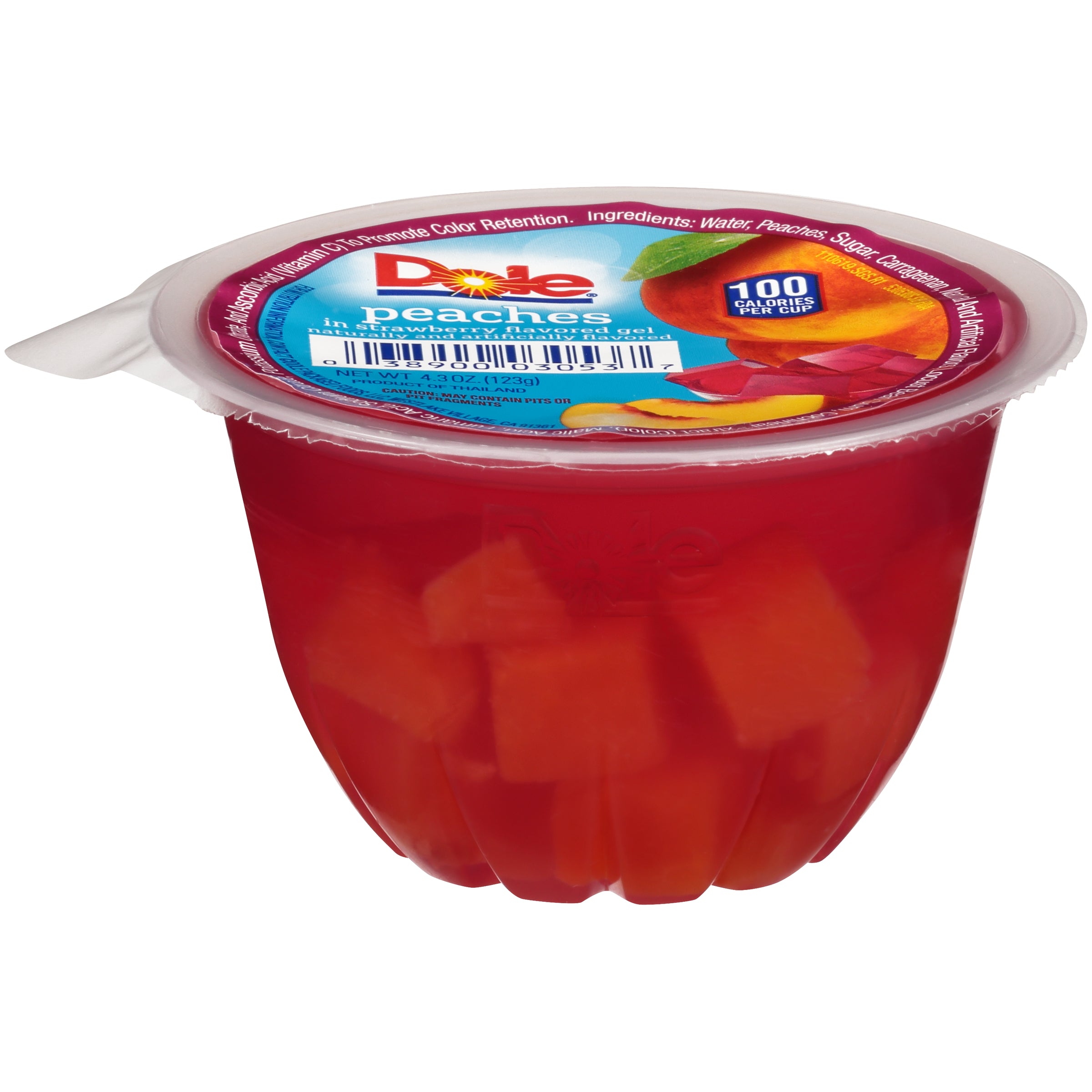 Peach In Strawberry Gel 4.3 Ounce Size - 36 Per Case.