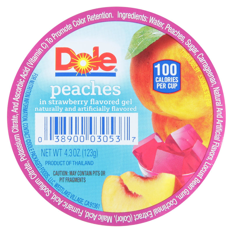 Peach In Strawberry Gel 4.3 Ounce Size - 36 Per Case.