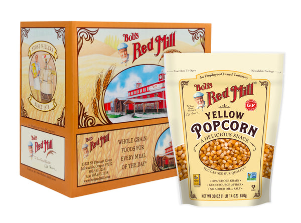 Bob's Red Mill Whole Yellow Popcorn 30 Ounce Size - 4 Per Case.