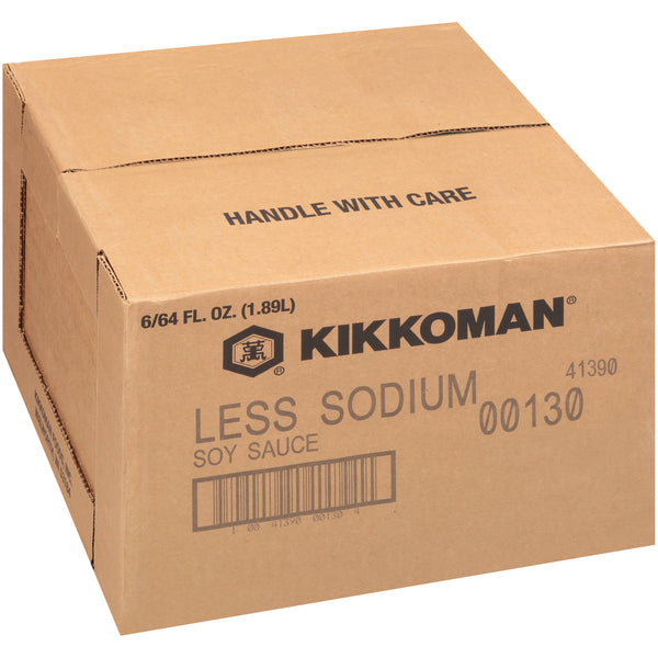 Kikkoman Gal Less Sodium Soy Sauce 0.5 Gallon - 6 Per Case.