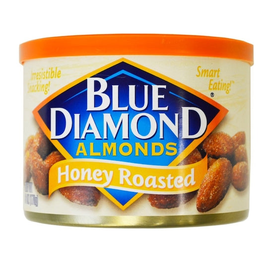 Blue Diamond Honey Whole Roasted Almonds 6 Ounce Size - 12 Per Case.