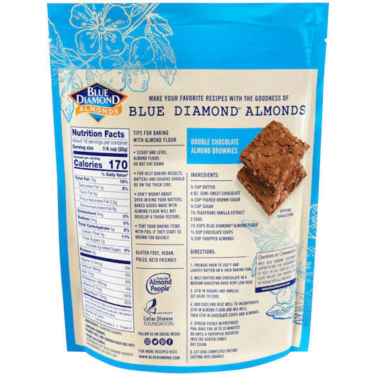 Blue Diamond Almond Flour 1 Pound Each - 4 Per Case.